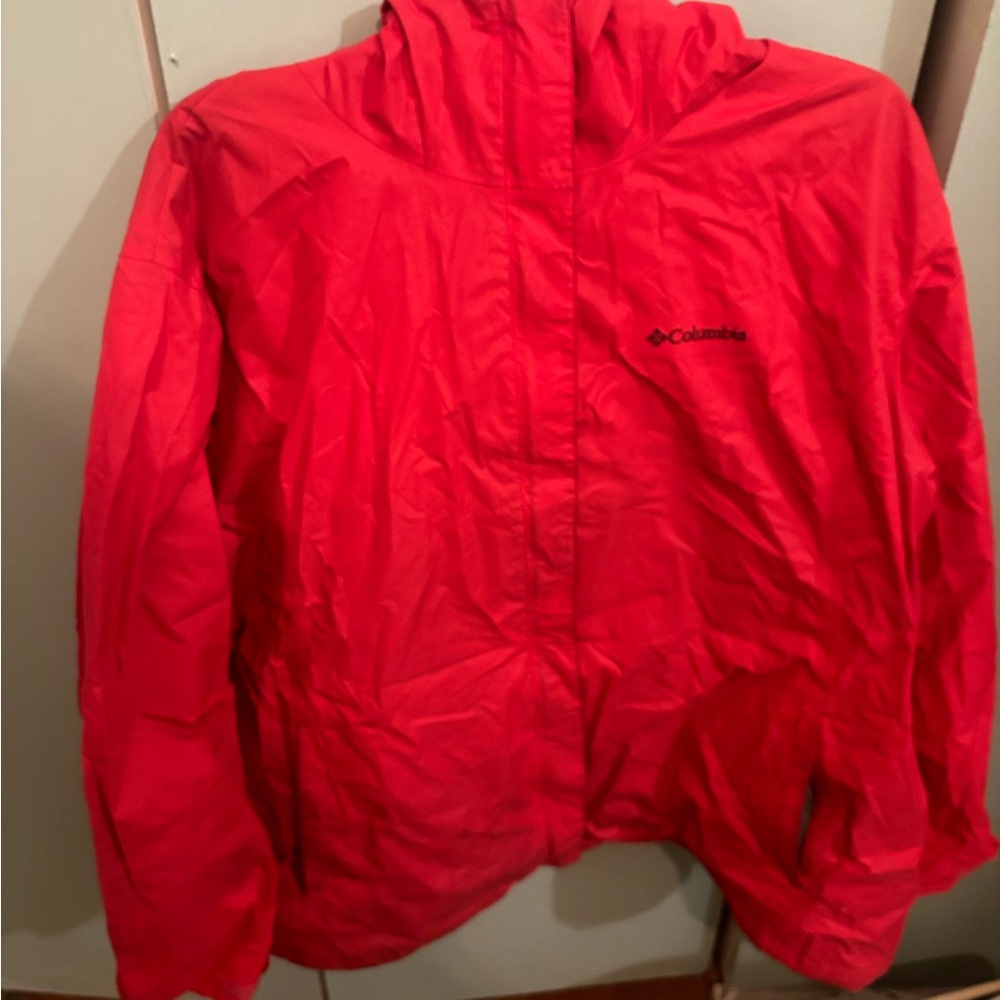 Columbia Red and Gray Windbreaker